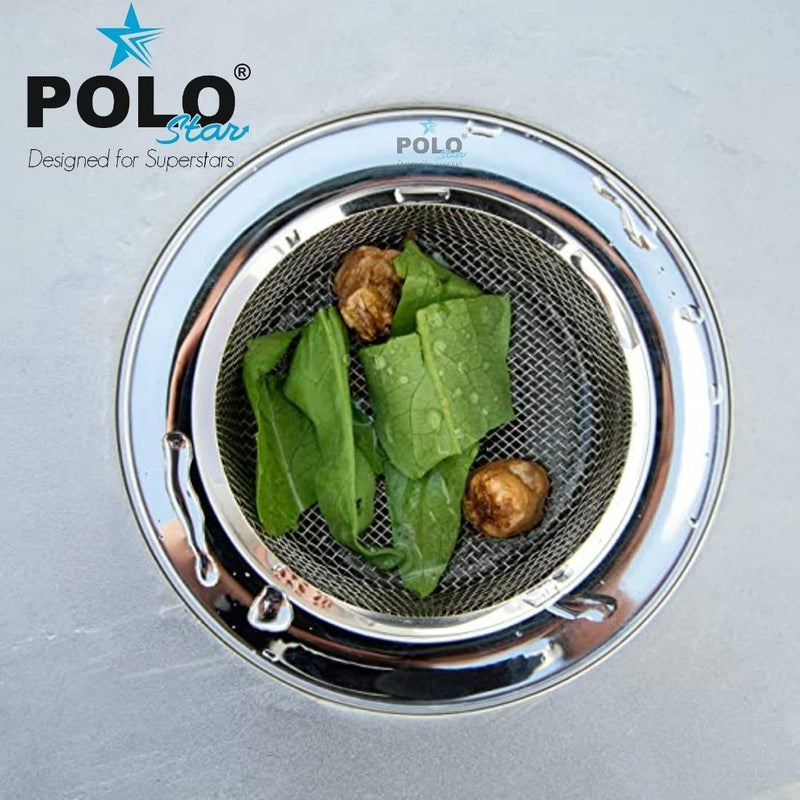 POLOSTAR Stainless Steel Sink Strainer (Pack of 2) – 4 Inch Kitchen Drain Basket Filter | Rust-Proof SS Sink Jali for Basin, Bathroom & Wash Area (11 cm) - Image 2