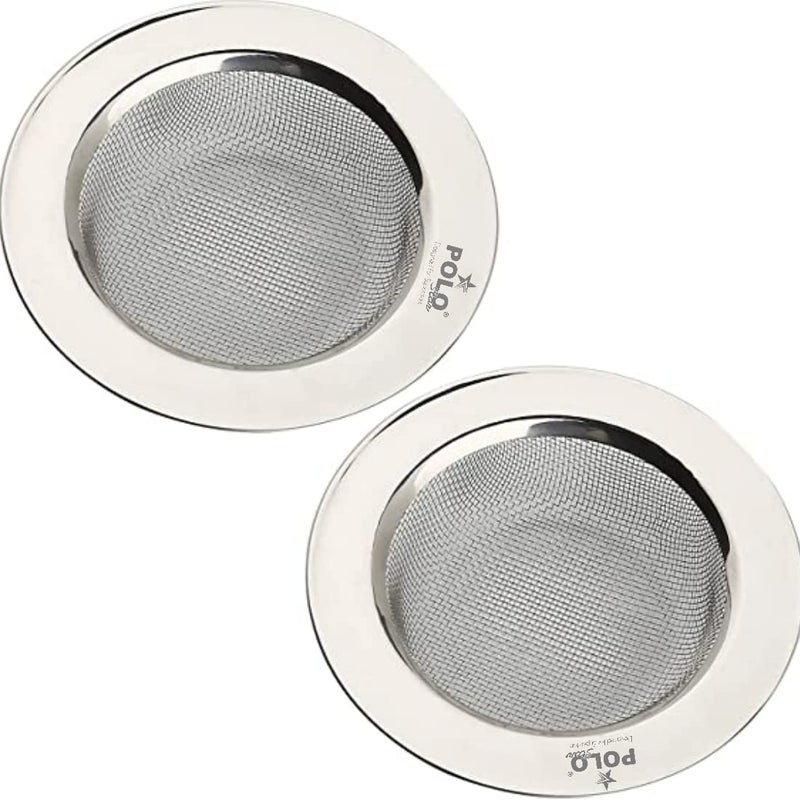 POLOSTAR Stainless Steel Sink Strainer (Pack of 2) – 4 Inch Kitchen Drain Basket Filter | Rust-Proof SS Sink Jali for Basin, Bathroom & Wash Area (11 cm) - Image 1