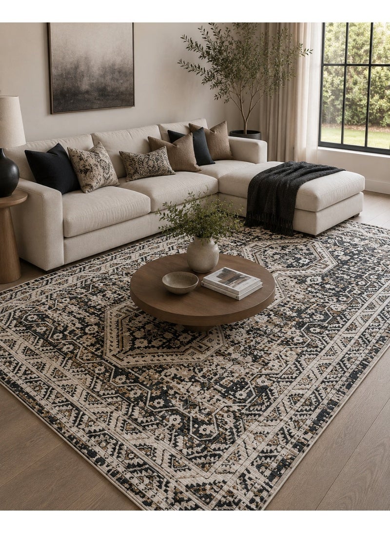 Home auraa Carpet Rug – Size 160 x 220 cm – 5.25x7.26 ft | Ottoman Heritage - Multi Color | Ideal Carpet for Living Room, Bedroom, Office, Hallway - Image 2