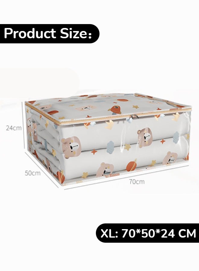 Clear Clothes Storage Bags, Foldable Large Capacity Moving Bags with Zipper,Closet Organizers and Storage Containers for Bedding, Duvet, Comforter(XL) - Image 2