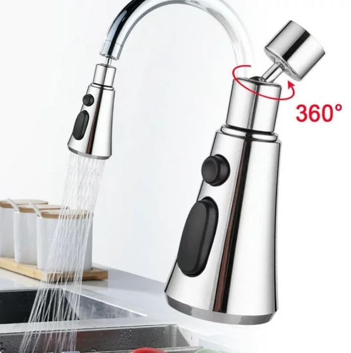Kresal Universal Kitchen Faucet Head Sink Faucet Replacement Parts Pull Down Faucet Sprayer Head Big Angle Rotatable AntiSplash Faucet Extender for Regular Faucet Pull Down Faucet with Adapter - Image 5