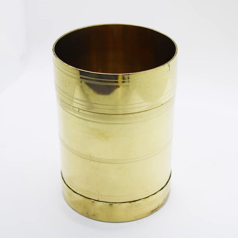 JDS Puja Articles Brass Rice Grain Measuring Cup Brass Rice Grain Measuring padi Medium - Image 2
