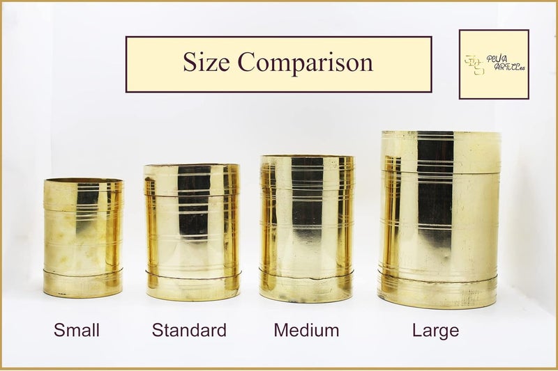 JDS Puja Articles Brass Rice Grain Measuring Cup Brass Rice Grain Measuring padi Medium - Image 5