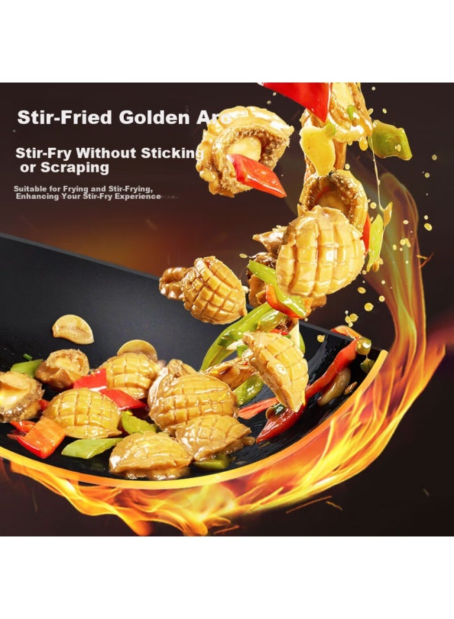 Olofe Titanium Iron Wok 32cm Lightweight Non-coated Home Cooking Pan Blacksmith Cast Iron Heat Shield - Image 4