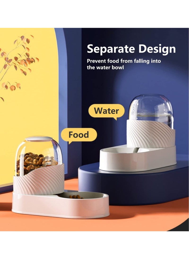 MissTiara - 2 Piece Large Capacity Gravity Pet Bowl Automatic Pet Feeder and Water Dispenser Set - Image 1
