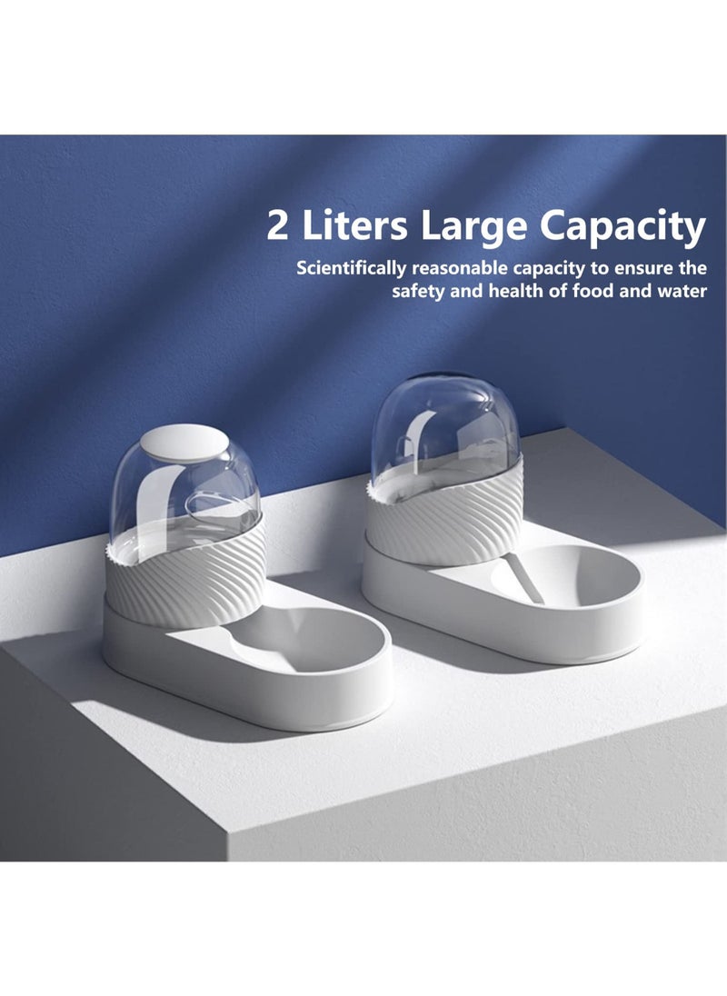 MissTiara - 2 Piece Large Capacity Gravity Pet Bowl Automatic Pet Feeder and Water Dispenser Set - Image 1