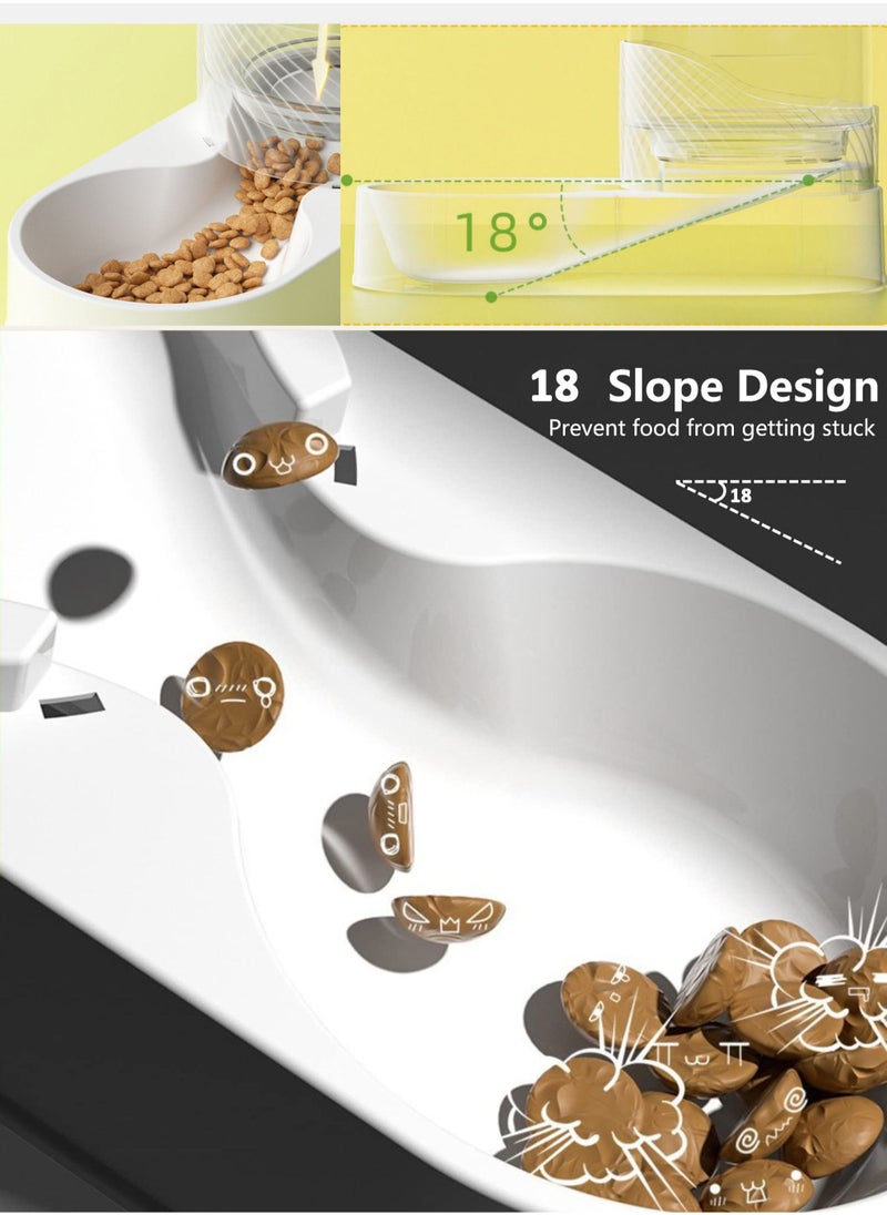 MissTiara - 2 Piece Large Capacity Gravity Pet Bowl Automatic Pet Feeder and Water Dispenser Set - Image 1