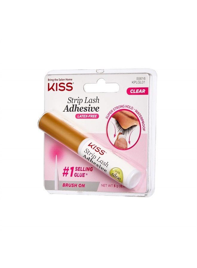 KISS Strip Eyelash Adhesive, Clear 0.176 Oz KPLGL01 (12 Pack)