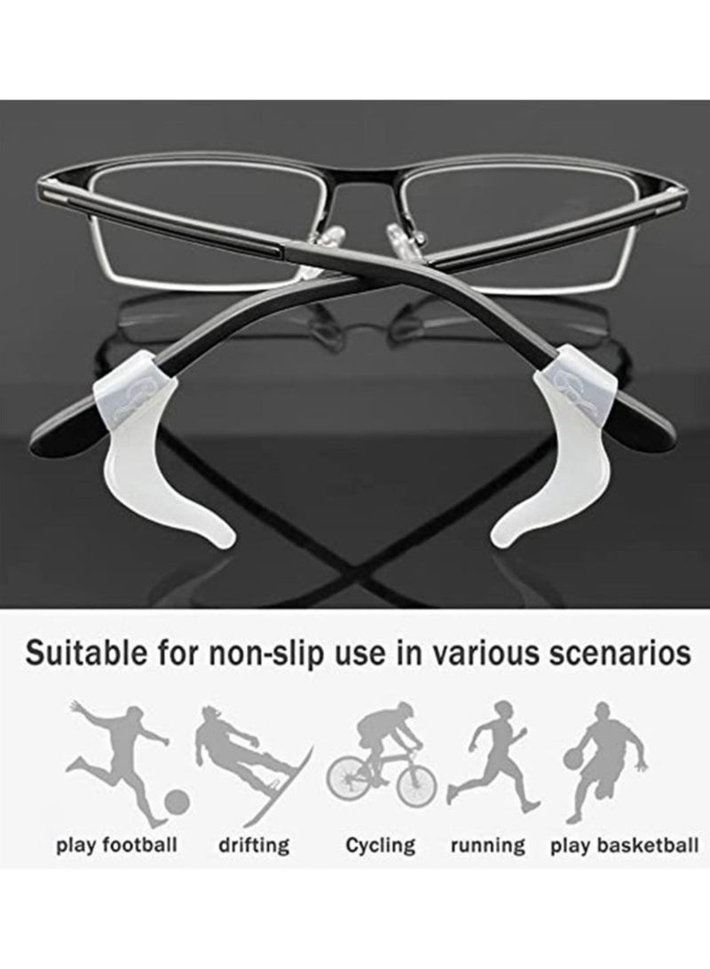 QUALITY 10 Pcs (5 Pairs) Soft Silicone Eyeglass Retainers | Anti-Slip Ear Hooks for Sports, Kids & Work | Secure Temple Tip Grips Clear - Image 1