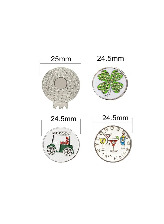 LAMAY 6 PCS Golf Ball Markers with Hat Clips, Bling Crystal Golf Ball Marker with A Standard Hat Clip That Make Golf Gifts for Men or Women - Image 2