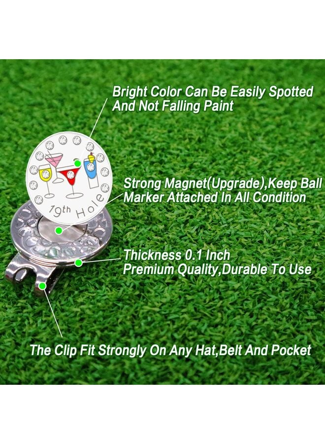 LAMAY 6 PCS Golf Ball Markers with Hat Clips, Bling Crystal Golf Ball Marker with A Standard Hat Clip That Make Golf Gifts for Men or Women - Image 5