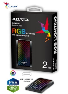 ADATA SE900G RGB 2TB External SSD | Compatible with PS5 XBOX Portable Solid State Drive for Superfast Gaming USB 3.2 Gen2x2 Type-C  - Image 2