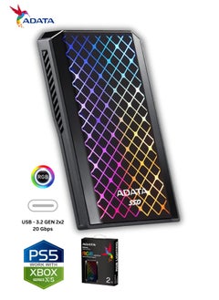 ADATA SE900G RGB 2TB External SSD | Compatible with PS5 XBOX Portable Solid State Drive for Superfast Gaming USB 3.2 Gen2x2 Type-C  - Image 1