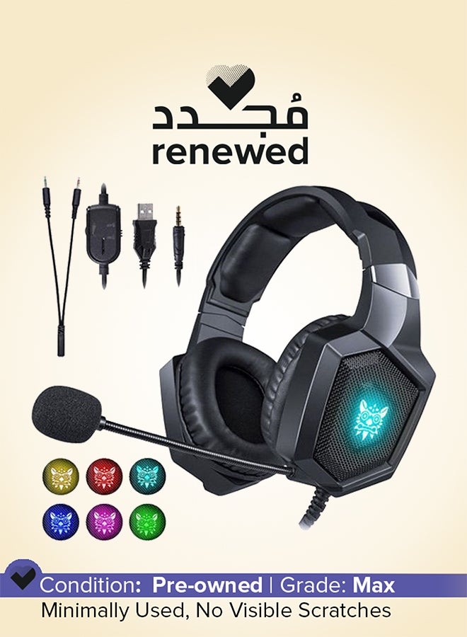 onikuma Renewed - K8 RGB Gaming Headset  7.1 Surround Sound Noise Canceling Mic ,PC , PS4-3 , Mobile And Xbox - Image 1