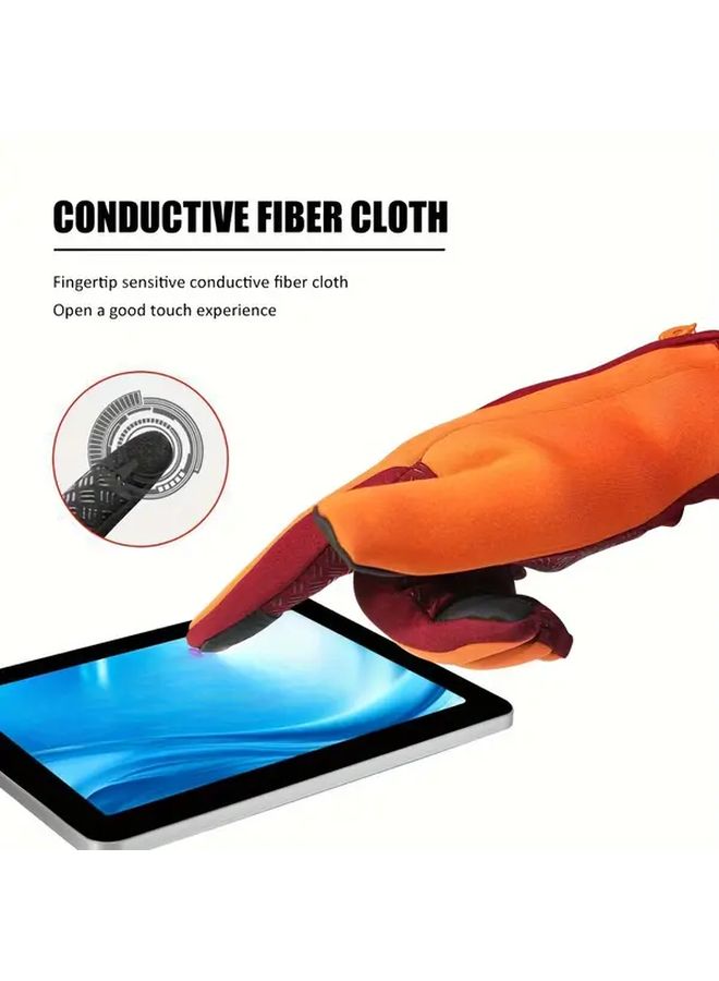 Double Layer Touch Screen Gloves Black Size L Winter Sports Warm Windproof - Image 4