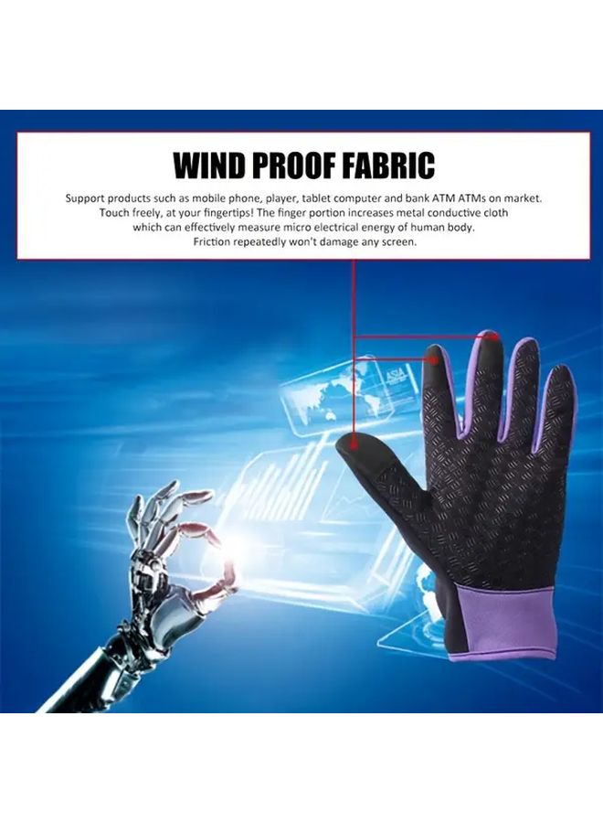 Double Layer Touch Screen Gloves Black Size L Winter Sports Warm Windproof - Image 5