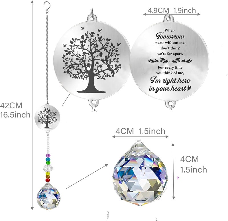 Persofine Memorial Gifts Crystal Suncatcher,Unique Sympathy Gifts for Loss of Loved One,Rainbow Maker Bereavement Gifts Box for Loss of Father Mom Dad Son Daughter Husband Brother Grandmother (Tree) - Image 2