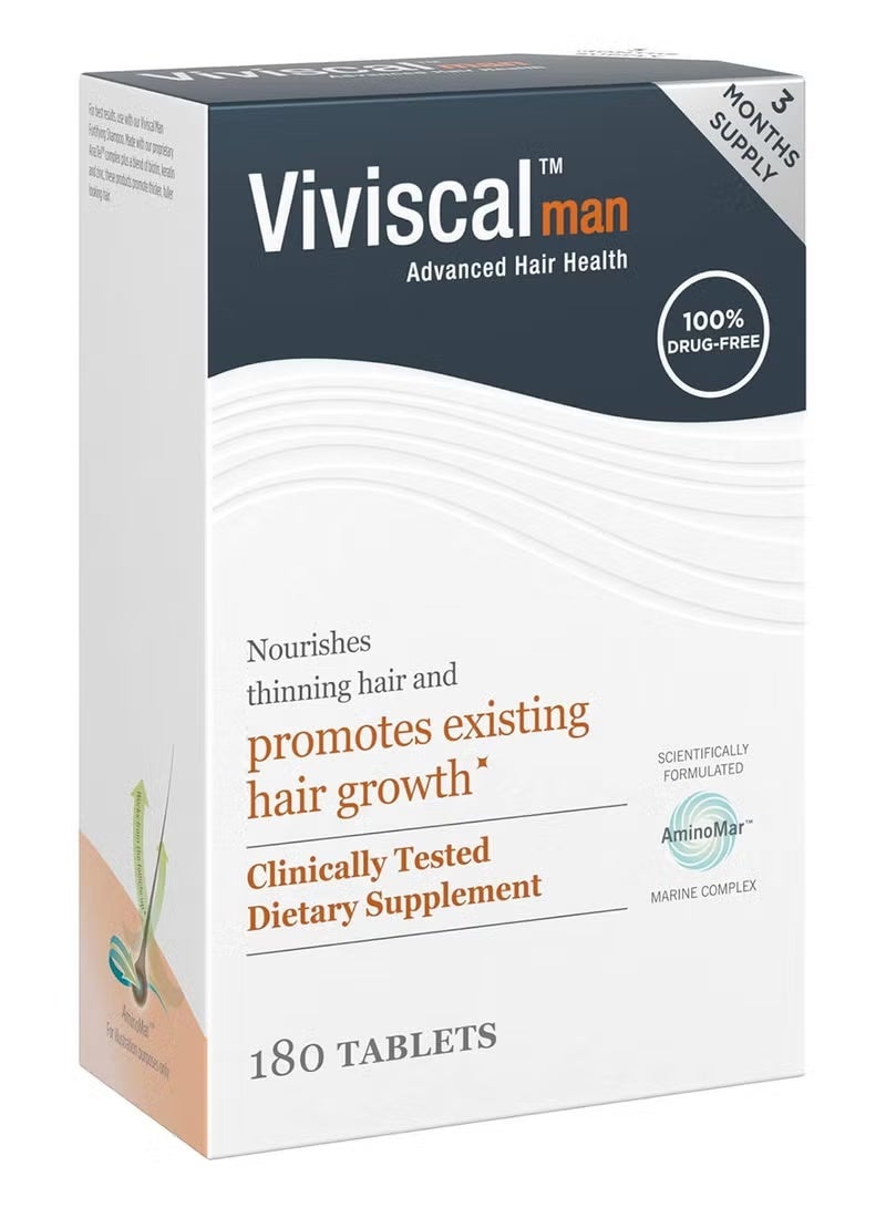 Viviscal Men's Hair Growth Supplements 180 Tablets - 3 Month Supply - Image 3