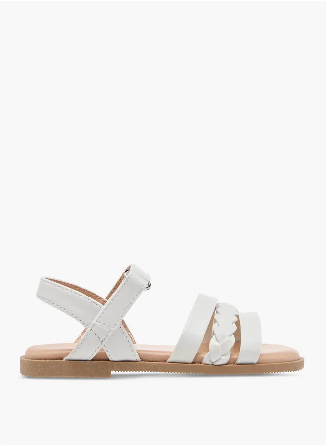 Flora Bella By Shoexpress Girls Braided Sandals with Hook and Loop Closure