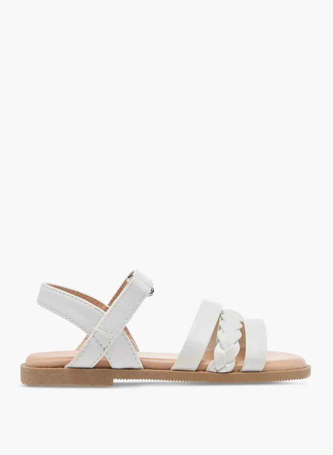Girls Braided Sandals with Hook and Loop Closure