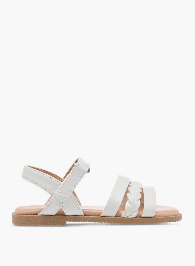 Flora Bella By Shoexpress Girls Braided Sandals with Hook and Loop Closure - Image 1