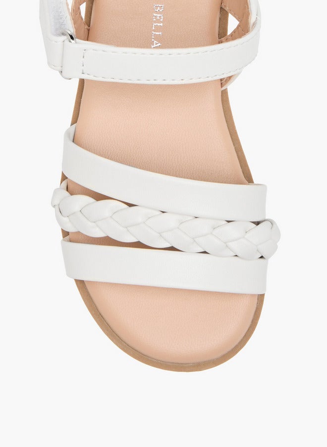 Flora Bella By Shoexpress Girls Braided Sandals with Hook and Loop Closure - Image 3