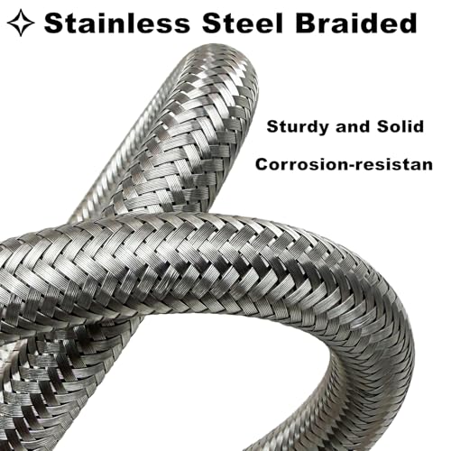 VOTNMIC Valve Stem Extensions,2Pcs 7Inch and 2Pcs 12Inch Dual Flexible Stainless Steel Braided Valve Stem Extenders, 6 Pieces 45 90 135 Degree Brass Valve Stem Extender Tire for Most Cars Truck - Image 3