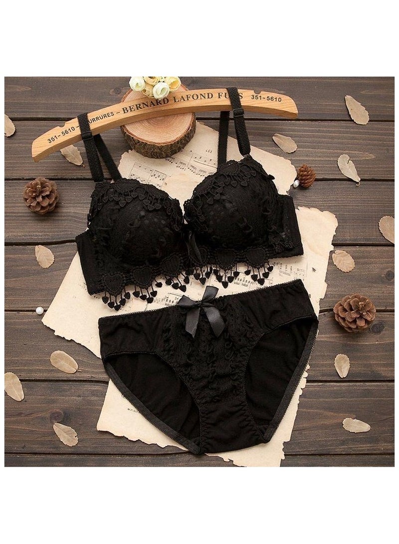 Women Bra Panty Set Love Embroidered Women Bra With Pantie