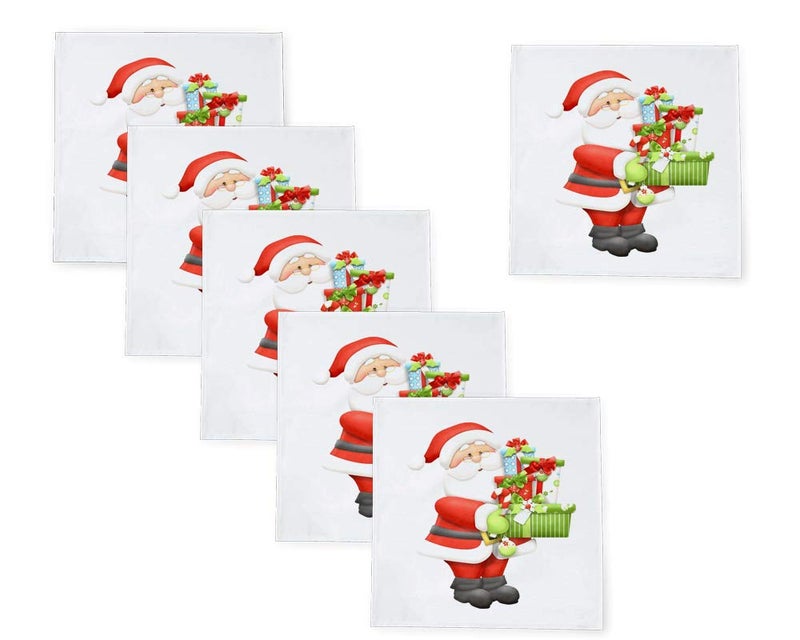 Khakee Christmas Theme Silk Napkins 10x 10Pack of 6
