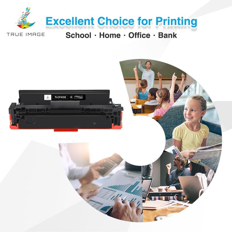 TRUE IMAGE Compatible Toner Cartridge Replacement for HP 410X CF410X CF410A 410A M477 M452 Color Pro MFP M477fdw M477fnw M452dw M477fdn M452nw M452dn M377dw Printer Ink (Black, 1-Pack) - Image 5