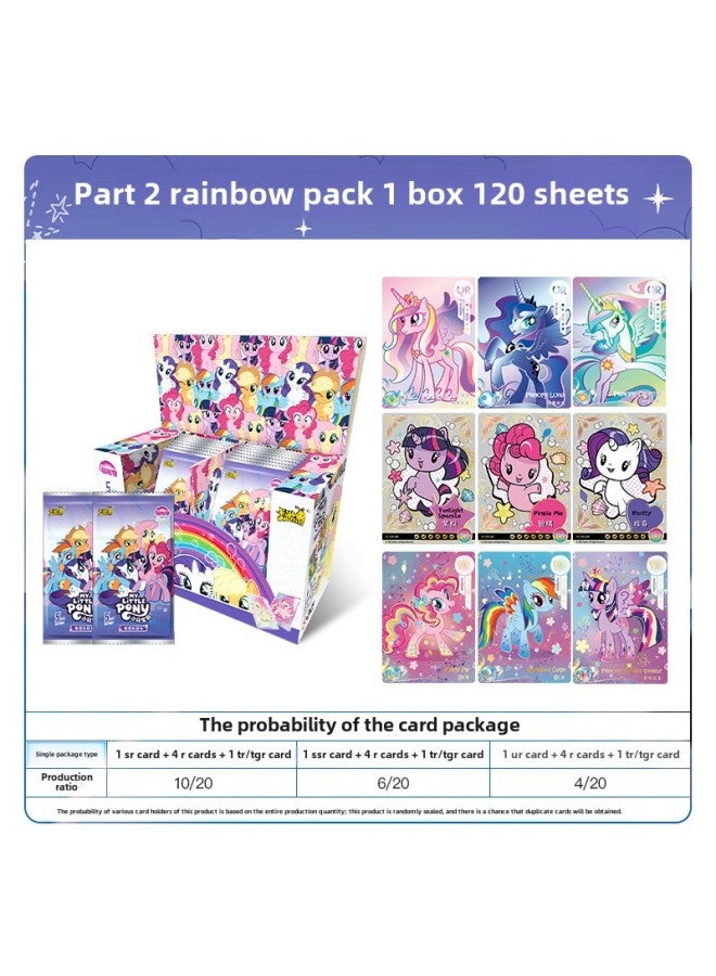 Genuine Card Tour Pony Baoli Card Huiyue 5 Baoli SC Fun Shadow Pack CR Card Black Back Rainbow Pack Collection Card-Color:Genuine Card Game-my Little Pony Rainbow Bag 1 Box Of 20 Packs Of 120 Sheets  - Image 1