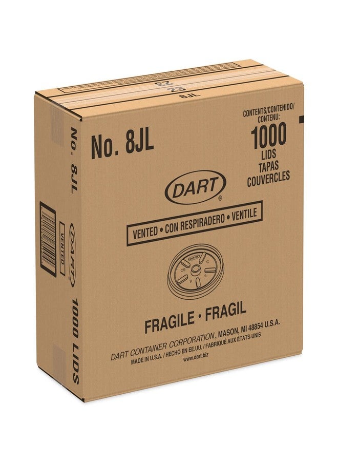 Dart Container 8JL Vented Plastic Lids For 8 Ounce Hot/Cold Foam Cups (DAR8JL) Category: Cup Lids - Image 2