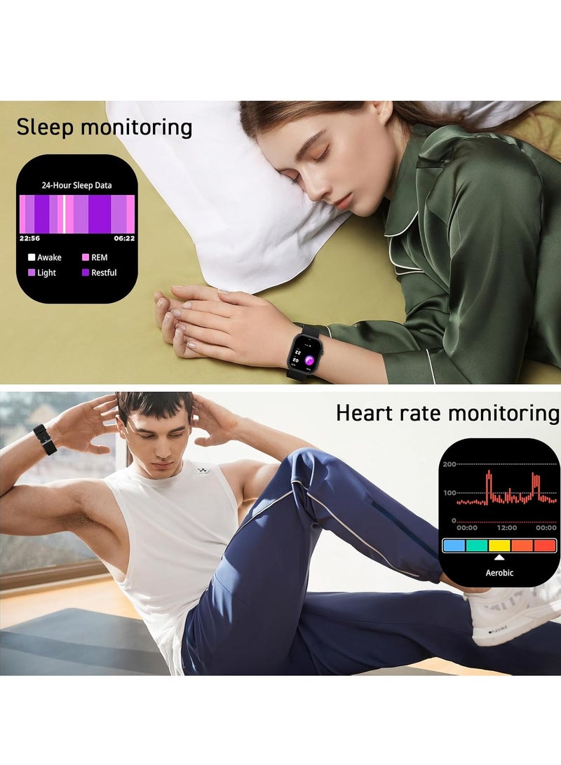 PEJE PEJE Smart Watch Answer/Make Call Smart Watches for Men AMOLED Display, IP68 Waterproof,Smartwatch With Muslim Reminders,Comprehensive Health Management,Compatible with iOS & Android (BLACK) - Image 2