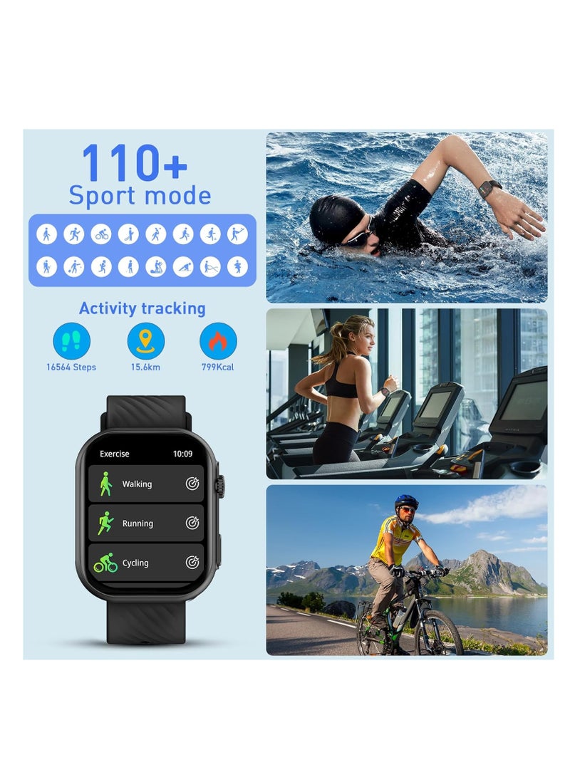 PEJE PEJE Smart Watch Answer/Make Call Smart Watches for Men AMOLED Display, IP68 Waterproof,Smartwatch With Muslim Reminders,Comprehensive Health Management,Compatible with iOS & Android (BLACK) - Image 3