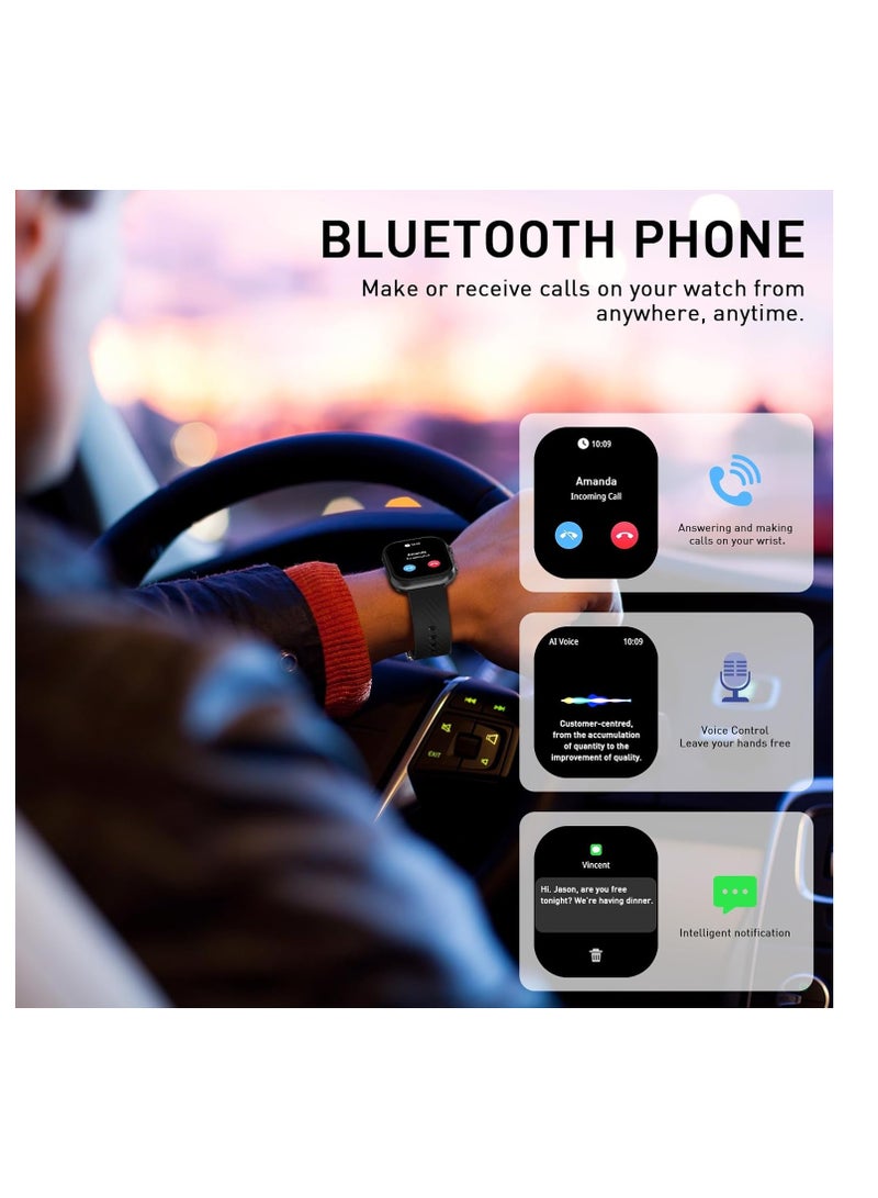 PEJE PEJE Smart Watch Answer/Make Call Smart Watches for Men AMOLED Display, IP68 Waterproof,Smartwatch With Muslim Reminders,Comprehensive Health Management,Compatible with iOS & Android (BLACK) - Image 4