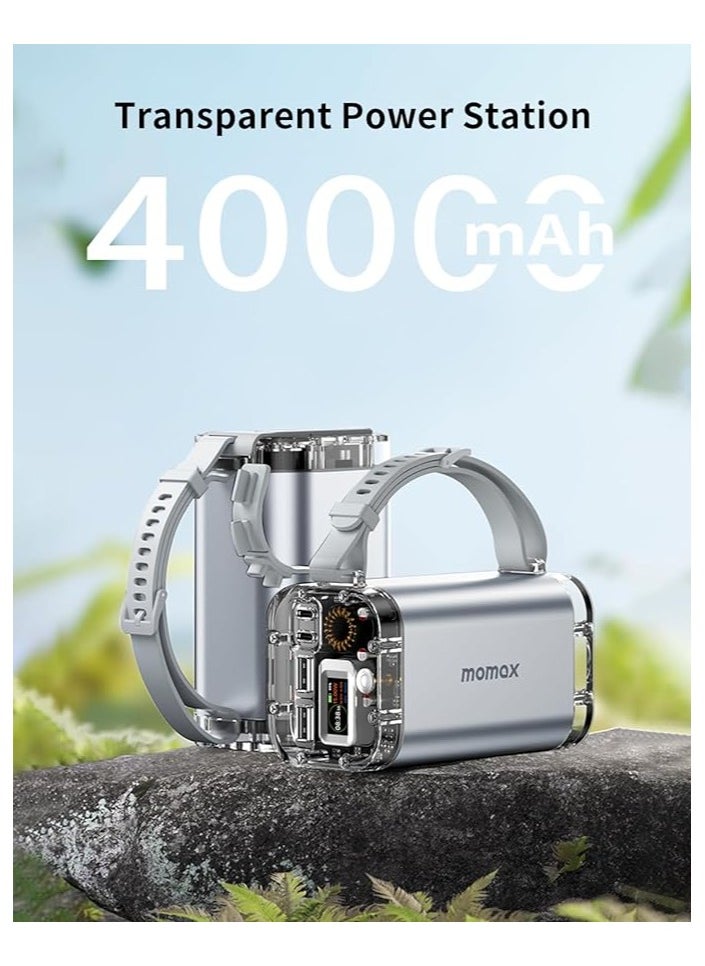 Momax - 40000mah 100W PD 3.0 Ultra Fast Charging IP67 Mini Portable Power Bank with FlashLight - Image 1