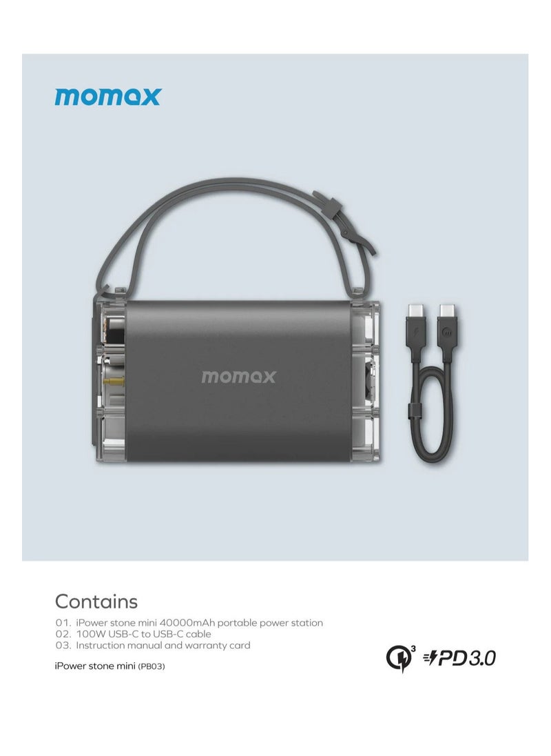 Momax - 40000mah 100W PD 3.0 Ultra Fast Charging IP67 Mini Portable Power Bank with FlashLight - Image 1