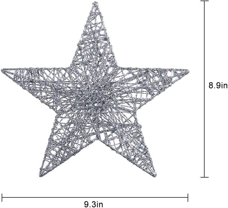 hogardeck Christmas Tree Topper, Sliver 5-Pointed Star Tree Topper for Christmas Decor, Tree Toppers for Christmas Tree Decorations for Indoor Home - Image 4