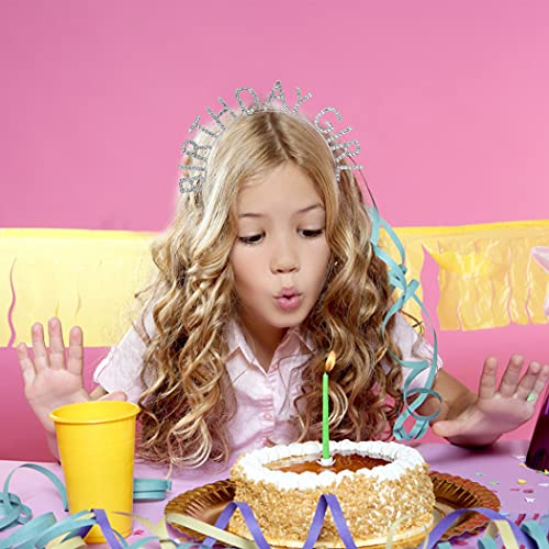 AOPRIE Birthday Girl Crown for Women with Sash Silver Colorful Tiara for Women Headband Princess Crown Rhinestone Happy Birthday Accessories - Image 4