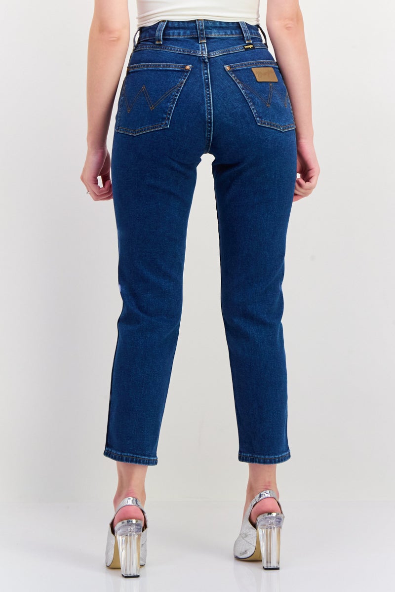 Wrangler Women Regular Fit Washed Denim Jeans, Blue - Image 4