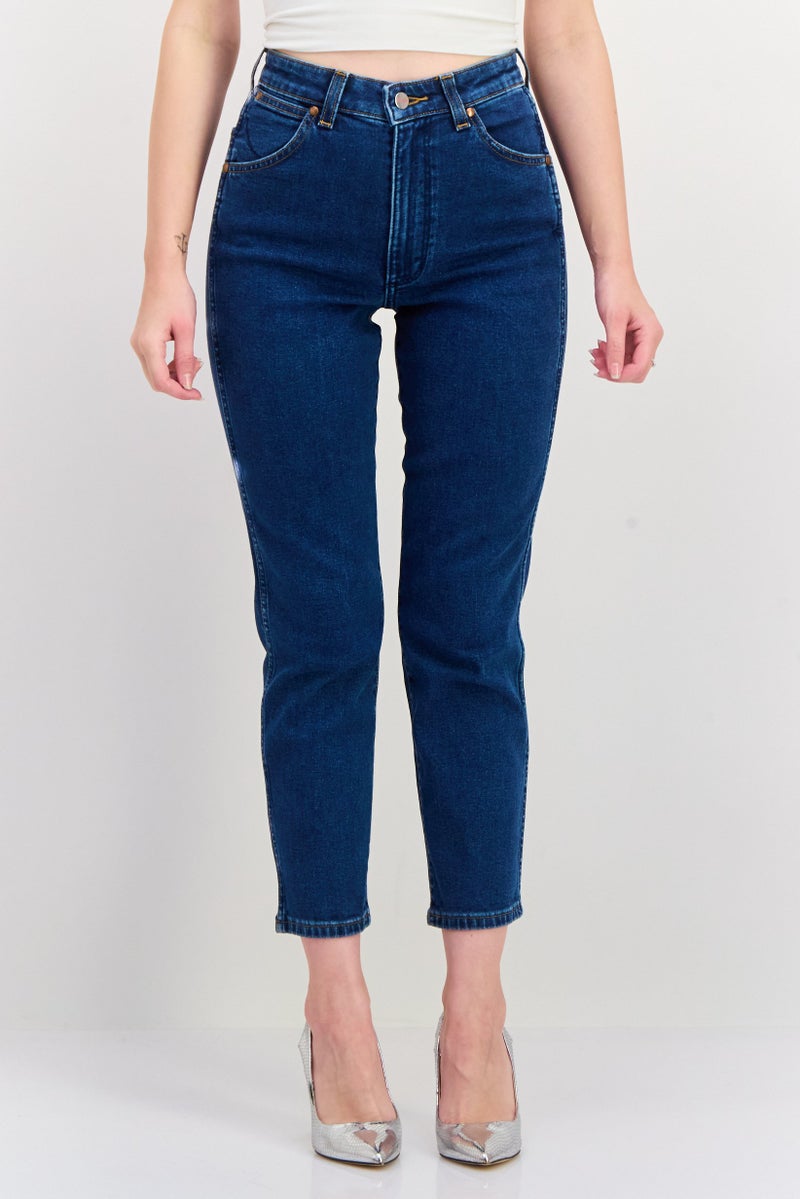 Wrangler Women Regular Fit Washed Denim Jeans, Blue - Image 1
