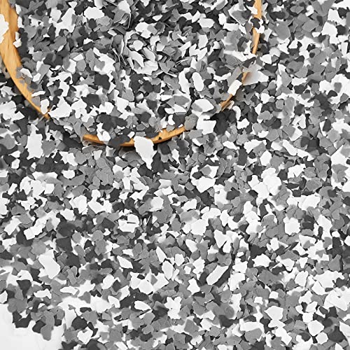 Timtin 700 G/ 1.54 Lb Blend Decorative Color Chips Concrete Floor Coatings Paint Flakes for Garage Floor Paint Interior Exterior Walls(Black, White, Gray) - Image 1