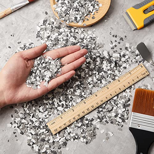 Timtin 700 G/ 1.54 Lb Blend Decorative Color Chips Concrete Floor Coatings Paint Flakes for Garage Floor Paint Interior Exterior Walls(Black, White, Gray) - Image 2