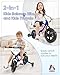 KRIDDO 2in1 Kids Tricycle and Toddler Balance Bike 2 Year Old Detachable Pedals and Stowable Training Wheels DIY Plate Riding Trikes Toy for Ages 18 Months to 3 Years Blue - Image 4