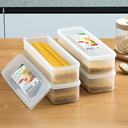 FEOOWV 2Pcs Pasta Storage Container Kitchen Spaghetti Food Storage Box - Noodle Canister With Lid for Spaghetti, Noodles, Pasta, Eggs, Fruits Snacks (2Pcs) - Image 5