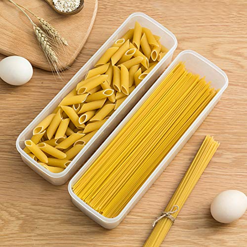FEOOWV 2Pcs Pasta Storage Container Kitchen Spaghetti Food Storage Box - Noodle Canister With Lid for Spaghetti, Noodles, Pasta, Eggs, Fruits Snacks (2Pcs) - Image 4