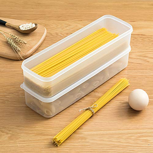 FEOOWV 2Pcs Pasta Storage Container Kitchen Spaghetti Food Storage Box - Noodle Canister With Lid for Spaghetti, Noodles, Pasta, Eggs, Fruits Snacks (2Pcs) - Image 3