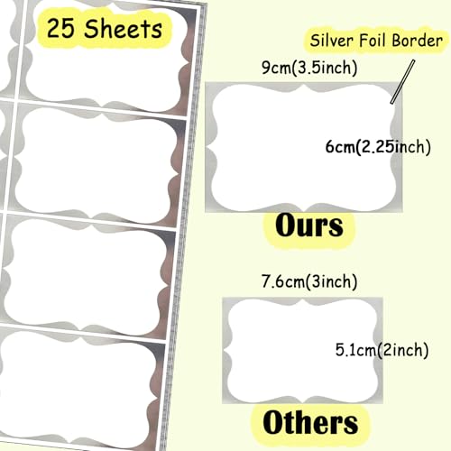 SALEMAR Silver Foil Sticky Name Tags, 3.5" x 2.25" Adhesive Foil Name Tag Stickers Gift Label Stickers for Class Union, Conference, Family Gatherings, 200PC (Silver) - Image 2