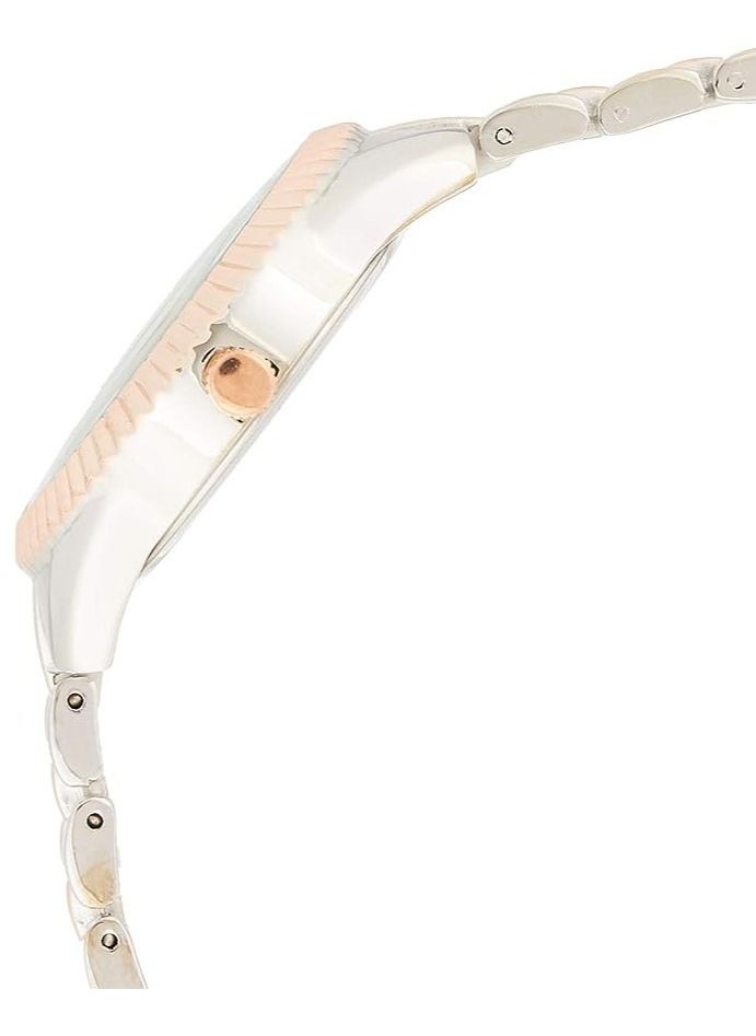 U.S. Polo Assn. - ساعة كوارتز نسائية من U.S. Polo Assn، بشاشة تناظرية وحزام مطلي بالذهب USC40252 - Image 1