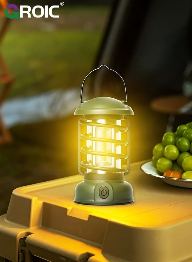 GROIC Retro Camping Lantern Rechargeable 1500LM 2 Modes Dimmable,Portable Electric Hurricane Lamp Hands-Free Flashlight, LED Lanterns for Power Outages Indoor - Image 5